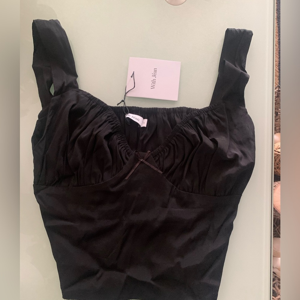 With Jean bridgette top in black